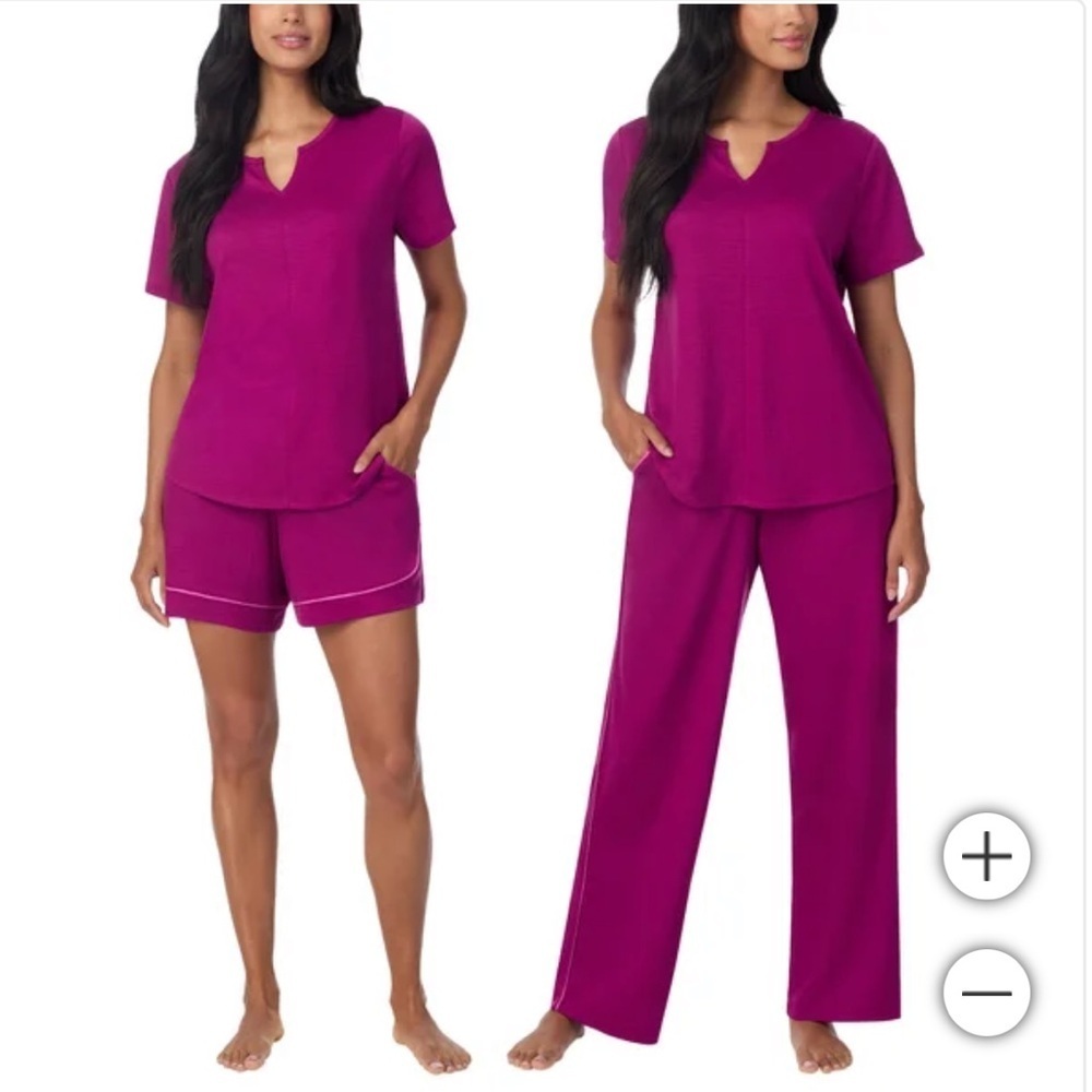 NWT Carole Hochman Midnight Women's 3-piece pink Pajamas Set M L XXL S‎
